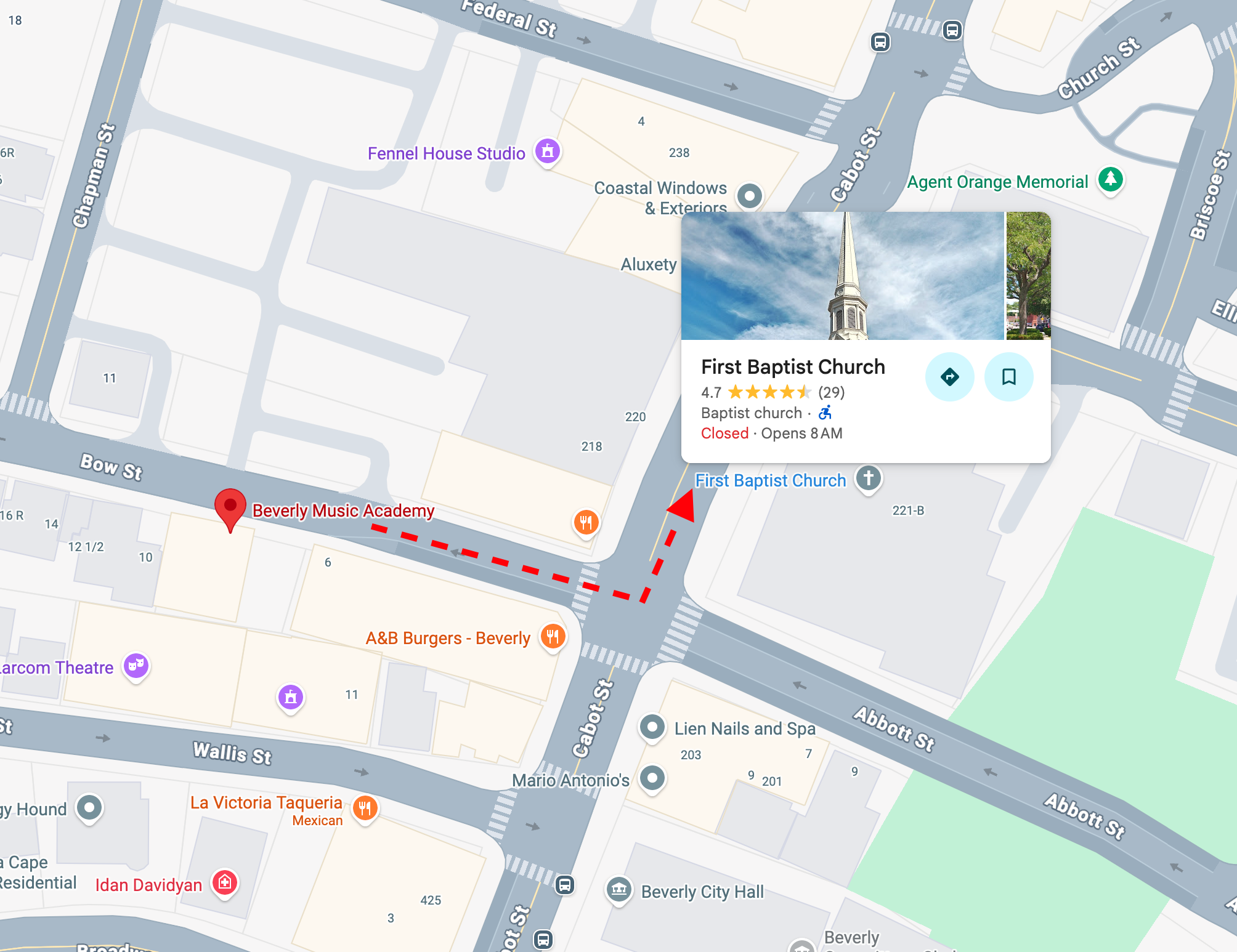 Map for St. Peters Church